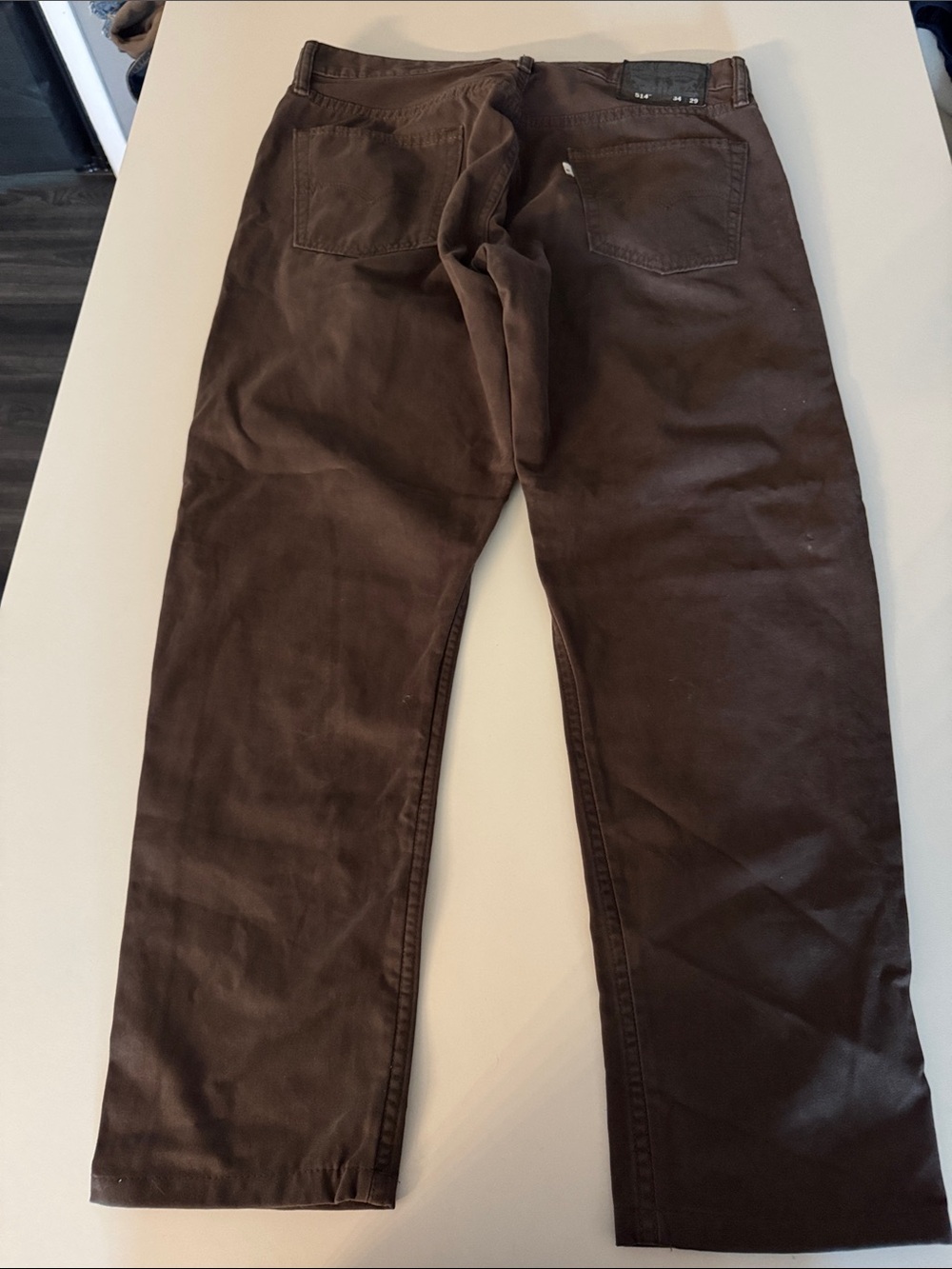 Levi's 514 Straight Fit Jeans Men's 34x29 Brown Twill